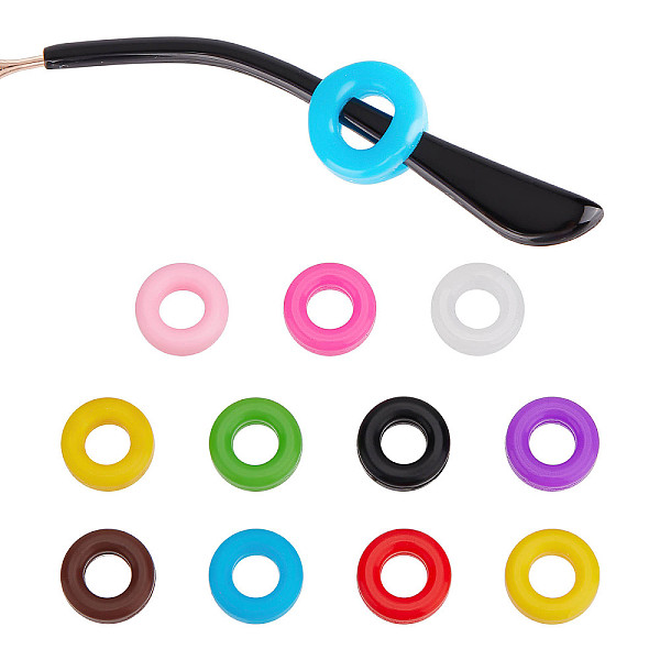 PandaHall GORGECRAFT 10 Colors 50 Pairs Glasses Ear Grip Anti-Slip Silicone Eye Glass Temple Tips Sleeve Retainer Round Eyeglass Ear...