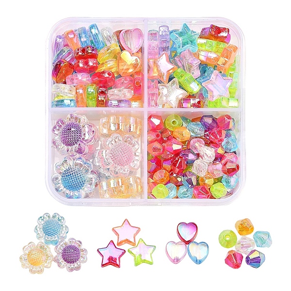 

PandaHall 4 Style Transparent Acrylic Beads, Mix Color, Mix-shaped, AB Color, Mixed Color, 16mm, Hole: 2mm Acrylic Mixed Shapes Multicolor