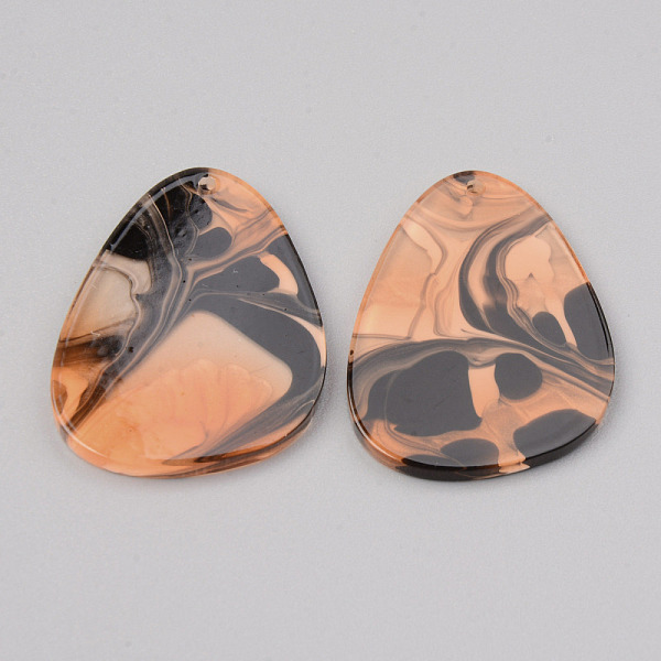 

PandaHall Acrylic Pendants, Teardrop, Sandy Brown, 34x25x2mm, Hole: 1.5mm Acrylic Teardrop