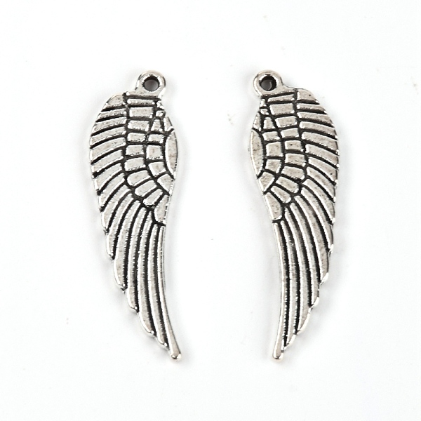 

PandaHall Tibetan Style Alloy Pendants, Wing, Nickel Free & Lead Free & Cadmium Free, Antique Silver, 30x9x1.5mm, Hole: 1.2mm Alloy Wing