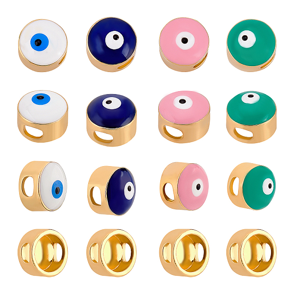 

PandaHall SUPERFINDINGS 16Pcs 4 Colors Eco-Friendly Rack Plating Brass Enamel Slide Charms, Long-Lasting Plated, Lead Free & Cadmium Free..., Multicolor