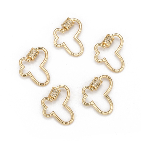 Charmes de verrouillage de mousqueton à vis de zircone cubique micro pave