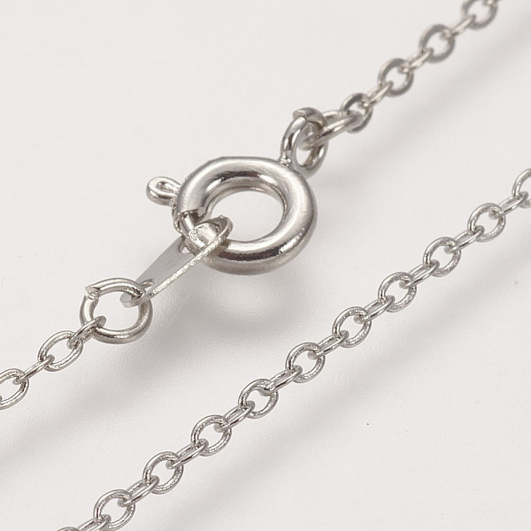 

PandaHall Brass Cable Chain Necklaces, Platinum, 16 inch, 2x1.5mm Brass
