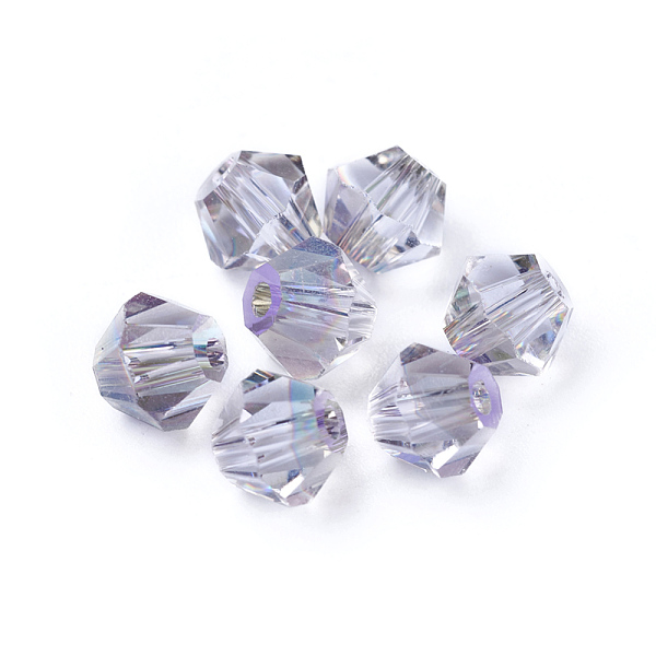 

PandaHall K9 Glass Beads, Faceted, Bicone, Ghost Light, 5x5mm, Hole: 1mm Glass Bicone Gray