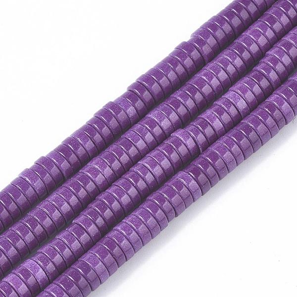 

PandaHall Natural Agate Beads Strands, Dyed, Heishi Beads, Flat Round/Disc, Blue Violet, 4x1mm, Hole: 1mm, about 250~329pcs/strand, 15.7..., Purple