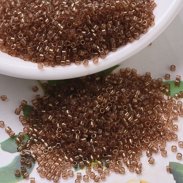 

PandaHall MIYUKI Delica Beads, Cylinder, Japanese Seed Beads, 11/0, (DB0121) Apricot Topaz Gold Luster, 1.3x1.6mm, Hole: 0.8mm, about..., Brown
