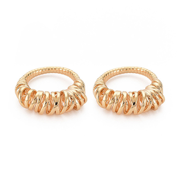 

PandaHall Brass Hollow Finger Rings for Women, Nickel Free, Real 18K Gold Plated, US Size 5 1/2(16.1mm) Brass