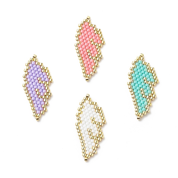 

PandaHall Handmade Japanese Seed Beads, Loom Pattern, Feather, Mixed Color, 29.5x13.5x2mm Glass Feather Multicolor