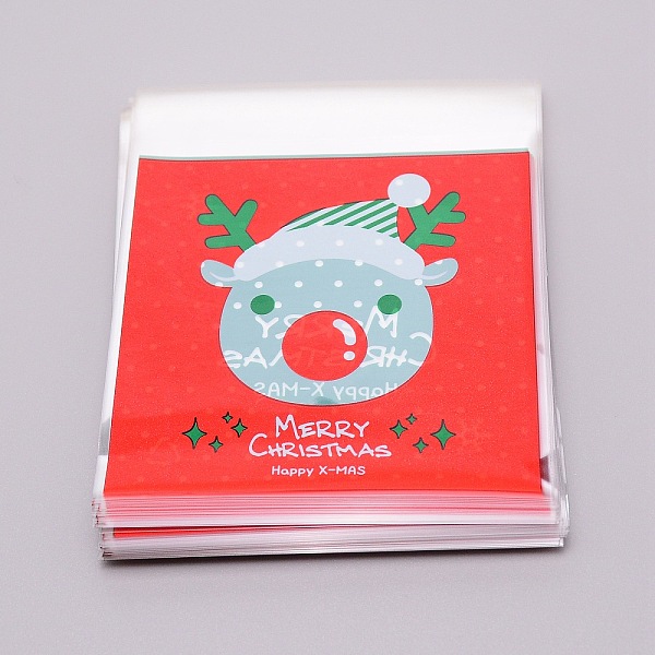 

PandaHall Christmas Theme Rectangle OPP Self-Adhesive Cookie Bags, for Baking Packing Bags, Environmentally Friendly, Red, Deer Pattern...