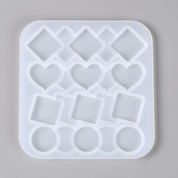 

PandaHall Silicone Molds, Hair Accessories Molds, For DIY Clamp Decoration, UV Resin & Epoxy Resin Jewelry Making, Heart & Square & Round &..., White