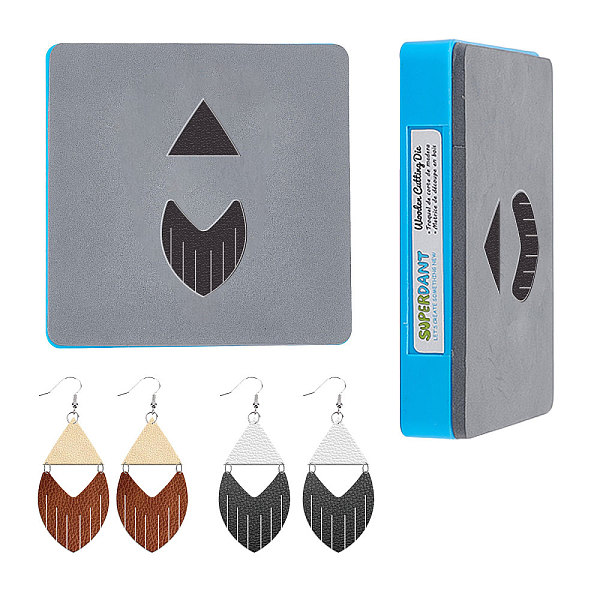 

PandaHall SUPERDANT Fringe Earrings Wooden Die Cutting 2 Shapes Tassel Leather Earrings Cutting Dies Faux Leather Wooden Die Cutting Mold...