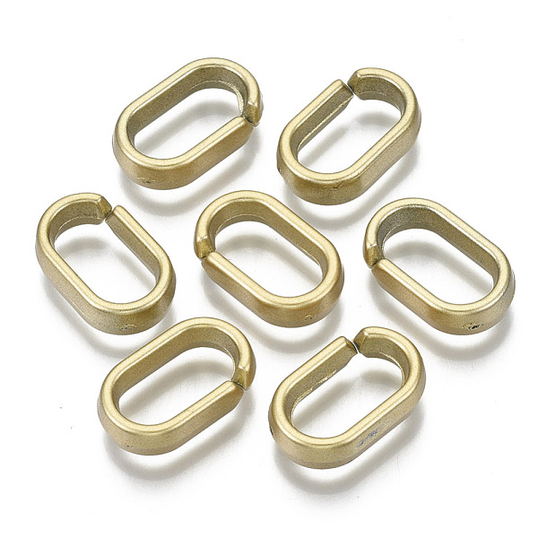 

PandaHall Opaque Spray Painted Acrylic Linking Rings, Quick Link Connectors, for Cable Chains Making, Oval, Silver, 19x12x4.5mm, Inner...