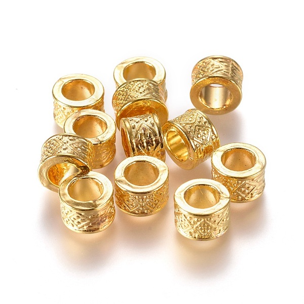 

PandaHall Tibetan Style Alloy European Beads, Large Hole Beads, Lead Free & Cadmium Free, Column, Golden, 8x5mm, Hole: 4.5mm Alloy Column