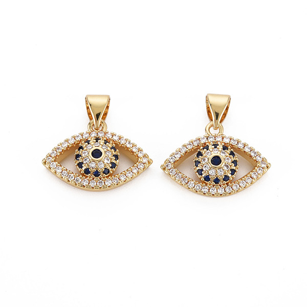 

PandaHall Brass Micro Pave Cubic Zirconia Pendants, Nickel Free, Eye, Real 16K Gold Plated, 13x18x4.5mm, Hole: 3.5x5mm Brass+Cubic Zirconia..., Clear