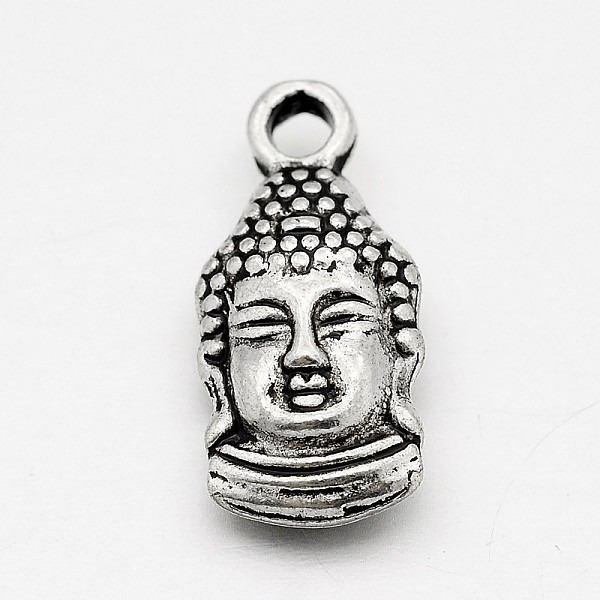 

PandaHall Tibetan Style Alloy Buddha Head Pendants, Antique Silver, 15.5x7x4mm, Hole: 1mm Alloy Human