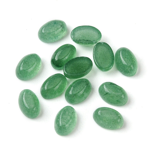 

PandaHall Natural Green Aventurine Cabochons, Oval, 6x4x2~2.5mm Green Aventurine Oval