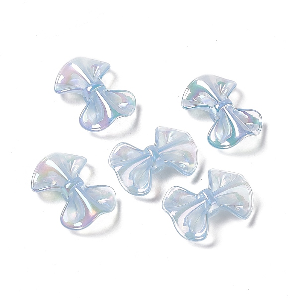 

PandaHall UV Plating Rainbow Iridescent Acrylic Beads, Bowknot, Light Blue, 31x23x9.5mm, Hole: 3.5mm Acrylic Bowknot