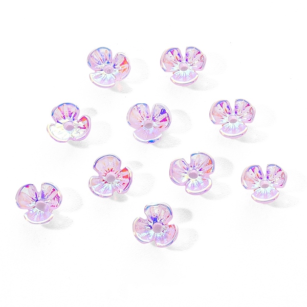 

PandaHall Electroplated 3-petal Flower Resin Cabochons, Nail Art Decoration Accessories, Medium Orchid, 6x6.5x2.5mm, Hole: 1mm, 10pc/bag...