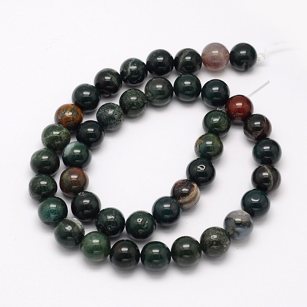 

PandaHall Natural Bloodstone Beads Strands, Heliotrope Stone Beads, Round, 4mm, Hole: 1mm, about 90pcs/strand, 15.5 inch Bloodstone Round