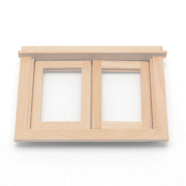 

PandaHall Mini-Display Wood Windows, Can Be Opened, Dollhouse Accessories Pretending Prop Decorations, Bisque, 72x96x16mm Wood Rectangle..., Orange
