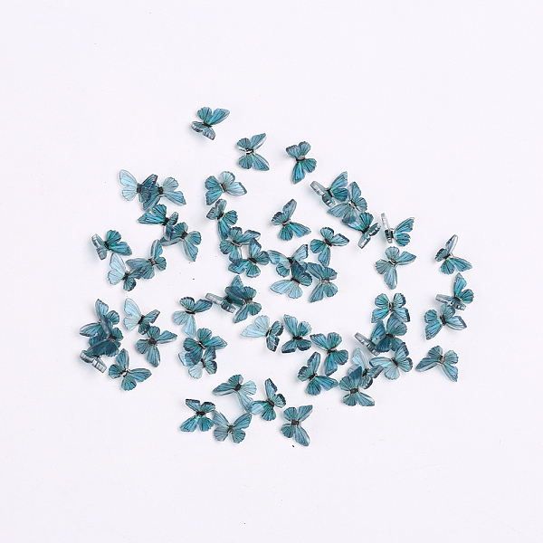 

PandaHall 3D Resin Cabochons, Nail Art Studs, Nail Art Decoration Accessories, Butterfly, Cadet Blue, 7.5x7~8x2~3mm Resin Butterfly