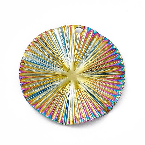 

PandaHall Ion Plating(IP) 304 Stainless Steel Pendants, Flat Round Charm, Rainbow Color, 42x1.5mm, Hole: 3mm 304 Stainless Steel Flat Round
