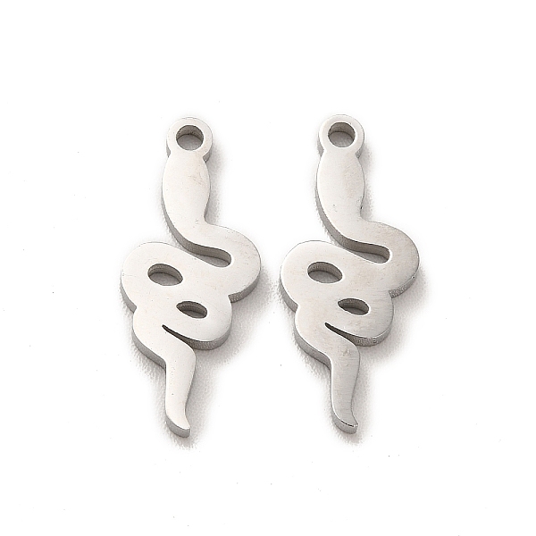 

PandaHall 304 Stainless Steel Pendants, Laser Cut, Snake Charms, Stainless Steel Color, 18x7x1.5mm, Hole: 1.4mm 304 Stainless Steel Snake