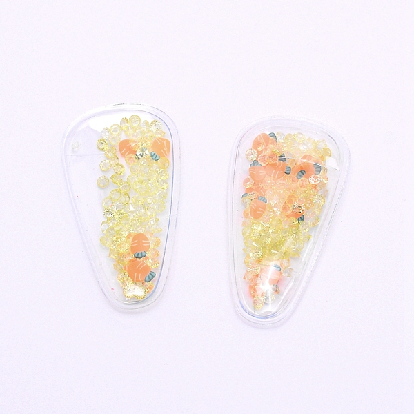 

PandaHall Plastic with Resin and Polymer Clay Accessories, DIY for Bobby pin Accessories, Oval with Radish, Light Yellow, 55x29x5mm Resin...