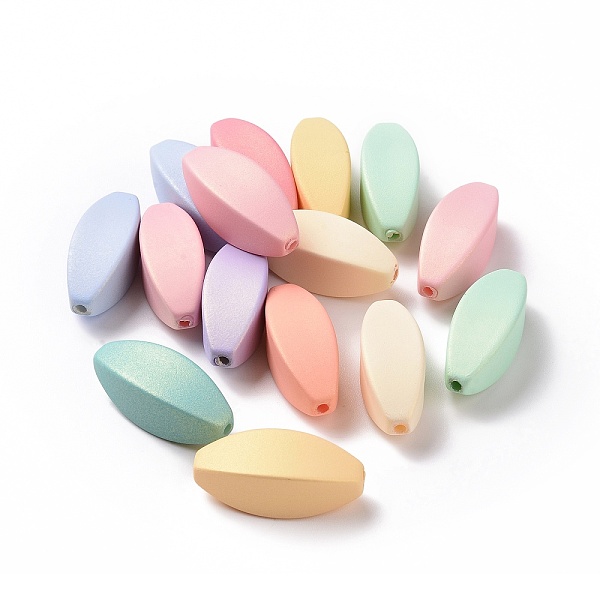 

PandaHall Rubberized Style Acrylic Beads, with Glitter Powder, Melon Shape, Mixed Color, 31.5x12x12mm, Hole: 2mm, about 136pcs/500g Acrylic..., Multicolor