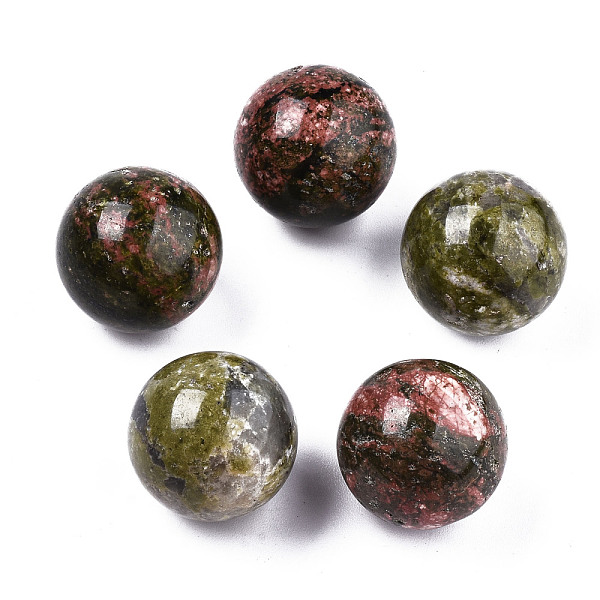 

PandaHall Natural Unakite Display Decorations, Round, 19~21mm Unakite Round