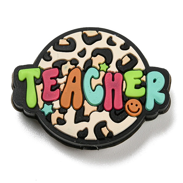 

PandaHall Teachers' Day Silicone Focal Beads, Chewing Beads For Teethers, DIY Nursing Necklaces Making, Word Teacher, 24.5x31x8.5mm, Hole...