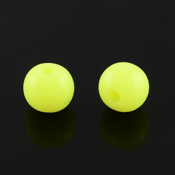 

PandaHall Fluorescence Chunky Acrylic Beads, Round, Yellow, 20mm, Hole: 2~3mm, about 105pcs/500g Acrylic Round Yellow