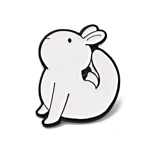 

PandaHall Creative Dancing Theme Enamel Pin, Electrophoresis Black Alloy Brooch for Backpack Clothes, White, Rabbit Pattern, 24x20x1.3mm...