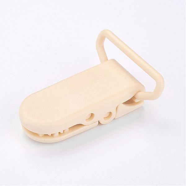 

PandaHall Eco-Friendly Plastic Baby Pacifier Holder Clip, Antique White, 43x31x9mm Plastic Orange
