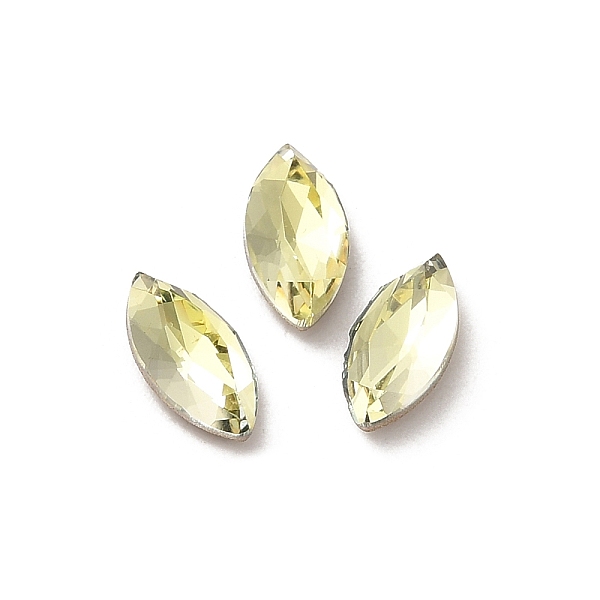 

PandaHall Glass Rhinestone Cabochons, Point Back & Back Plated, Faceted, Horse Eye, Jonquil, 8x4x2.5mm Glass Rhinestone Horse Eye Yellow