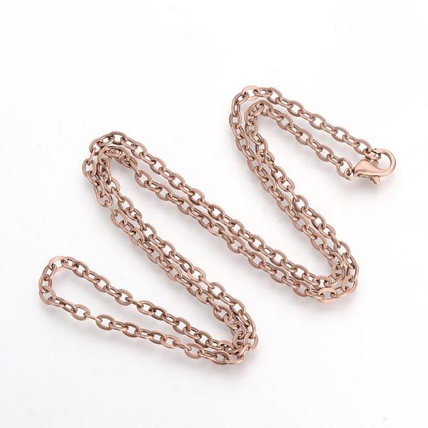 

PandaHall Brass Cable Chains Necklaces, Red Copper, 23.6 inch(60cm) Brass
