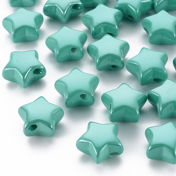 

PandaHall Opaque Acrylic Beads, Pearlized, Star, Light Sea Green, 20.5x21x12.5mm, Hole: 3.5mm Acrylic Star