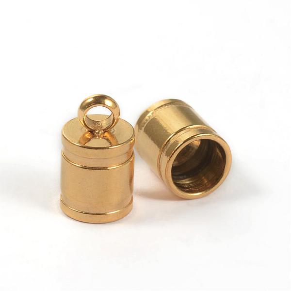 

PandaHall Ion Plating(IP) 304 Stainless Steel Cord Ends, End Caps, Golden, 10x6mm, Hole: 2mm, Inner Diameter: 5mm 304 Stainless Steel