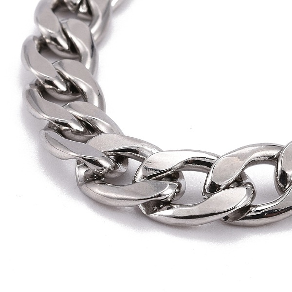 

PandaHall Unisex 304 Stainless Steel Cuban Chain Necklaces, Stainless Steel Color, 18.31 inch(46.5cm) 304 Stainless Steel