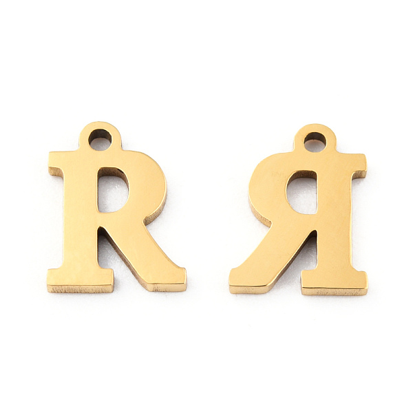 

PandaHall 201 Stainless Steel Charms, Alphabet, Letter.R, 9x6.5x1mm, Hole: 1mm 201 Stainless Steel Letter R