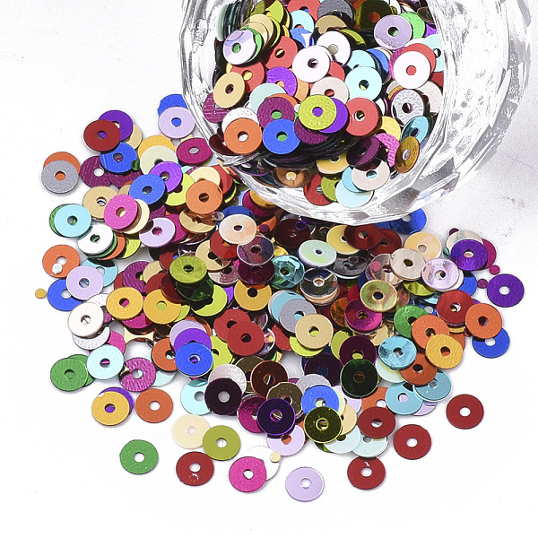 

PandaHall Ornament Accessories, PVC Plastic Paillette/Sequins Beads, Flat Round, Mixed Color, 1.5~4x0.3mm, Hole: 1mm PVC Flat Round..., Multicolor