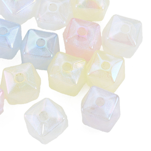 

PandaHall Rainbow Iridescent Plating Acrylic Beads, Glitter Beads, Faceted Cube, Mixed Color, 13x13x11.5mm, Hole: 2mm Acrylic Cube..., Multicolor