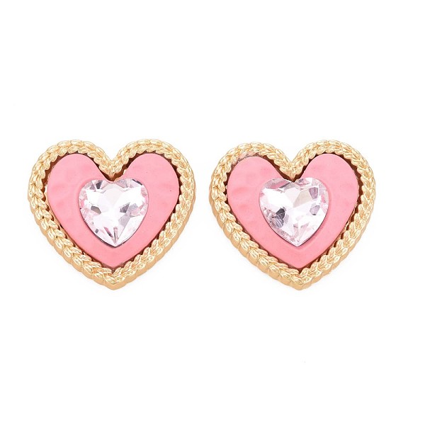 

PandaHall Rack Plating Spray Painted Alloy Glass Cabochons, Faceted, Cadmium Free & Lead Free, Golden, Heart, Pearl Pink, 27x29.5x8mm Alloy..., Clear
