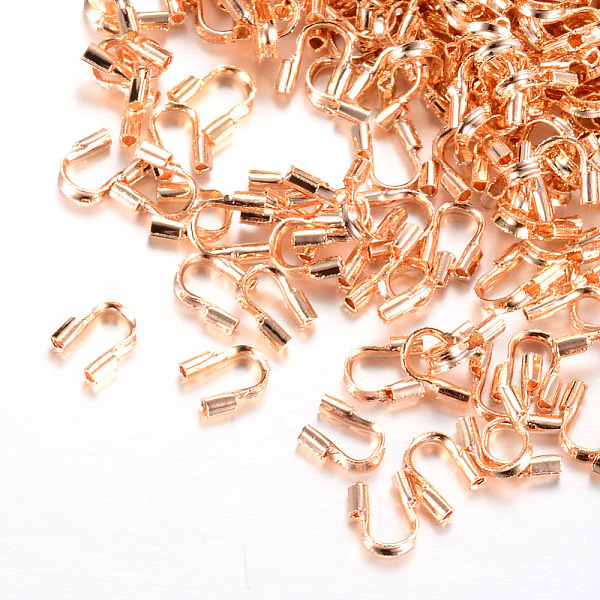 

PandaHall Brass Wire Guardian, Nickel Free, Rose Gold, 4.5x4x1mm, Hole: 0.5mm Brass
