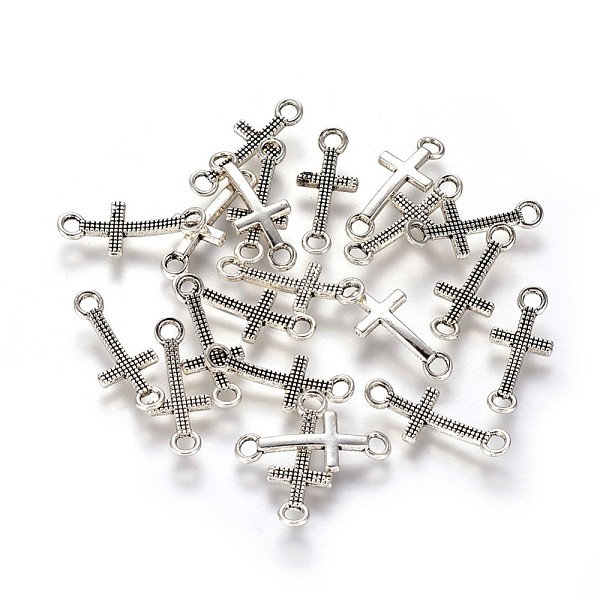 

PandaHall Tibetan Style Alloy Links connectors, Sideways Cross, Cadmium Free & Lead Free, Antique Silver, 20x8x2mm, Hole: 2mm, about...