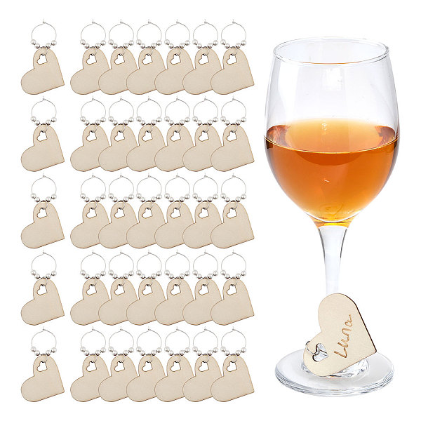 

PandaHall Globleland 1 Set Wood Wine Glass Charms, with Brass Hoop Earring Findings and Brass Smooth Round Beads, 1Pc Metallic Marker Pens..., Multicolor