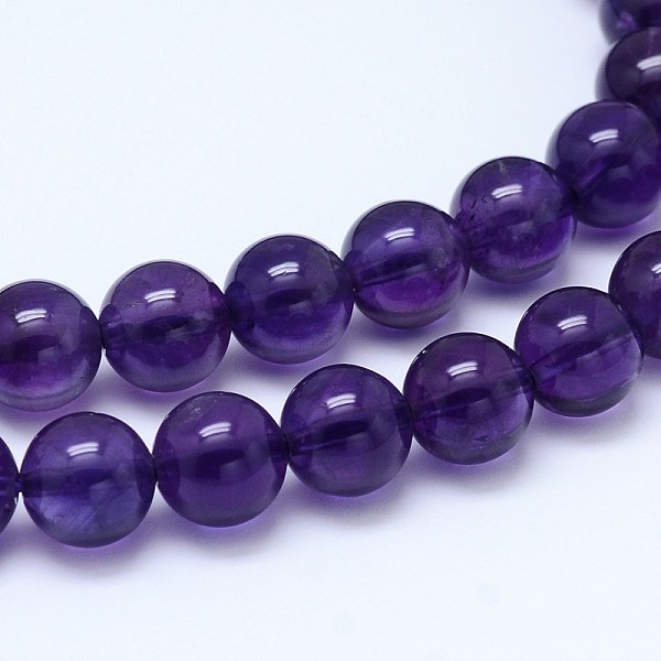 

PandaHall Natural Amethyst Round Bead Strands, Grade AA+, 6mm, Hole: 1mm, about 64pcs/strand, 15.5 inch Amethyst Round Blue