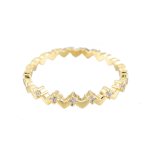 

PandaHall Clear Cubic Zirconia Wave Finger Ring, Brass Jewelry for Woman, Nickel Free, Real 18K Gold Plated, US Size 7(17.3mm) Brass+Cubic...