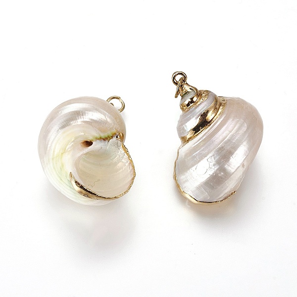 Electroplated Spiral Shell Pendants