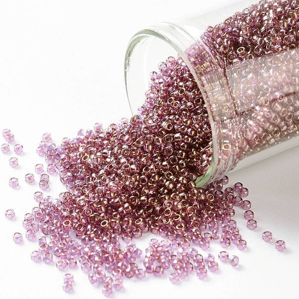 

PandaHall TOHO Round Seed Beads, Japanese Seed Beads, (203) Gold Luster Light Amethyst, 15/0, 1.5mm, Hole: 0.7mm, about 3000pcs/10g Glass..., Purple